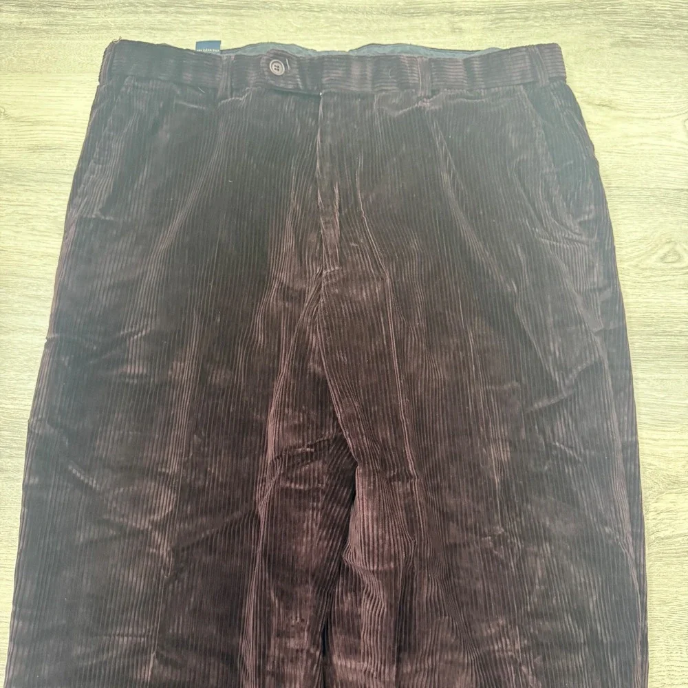 Brooks Brothers Loro Piana Corduroy Pants Mens 35 Brown Burgundy Made in Italy